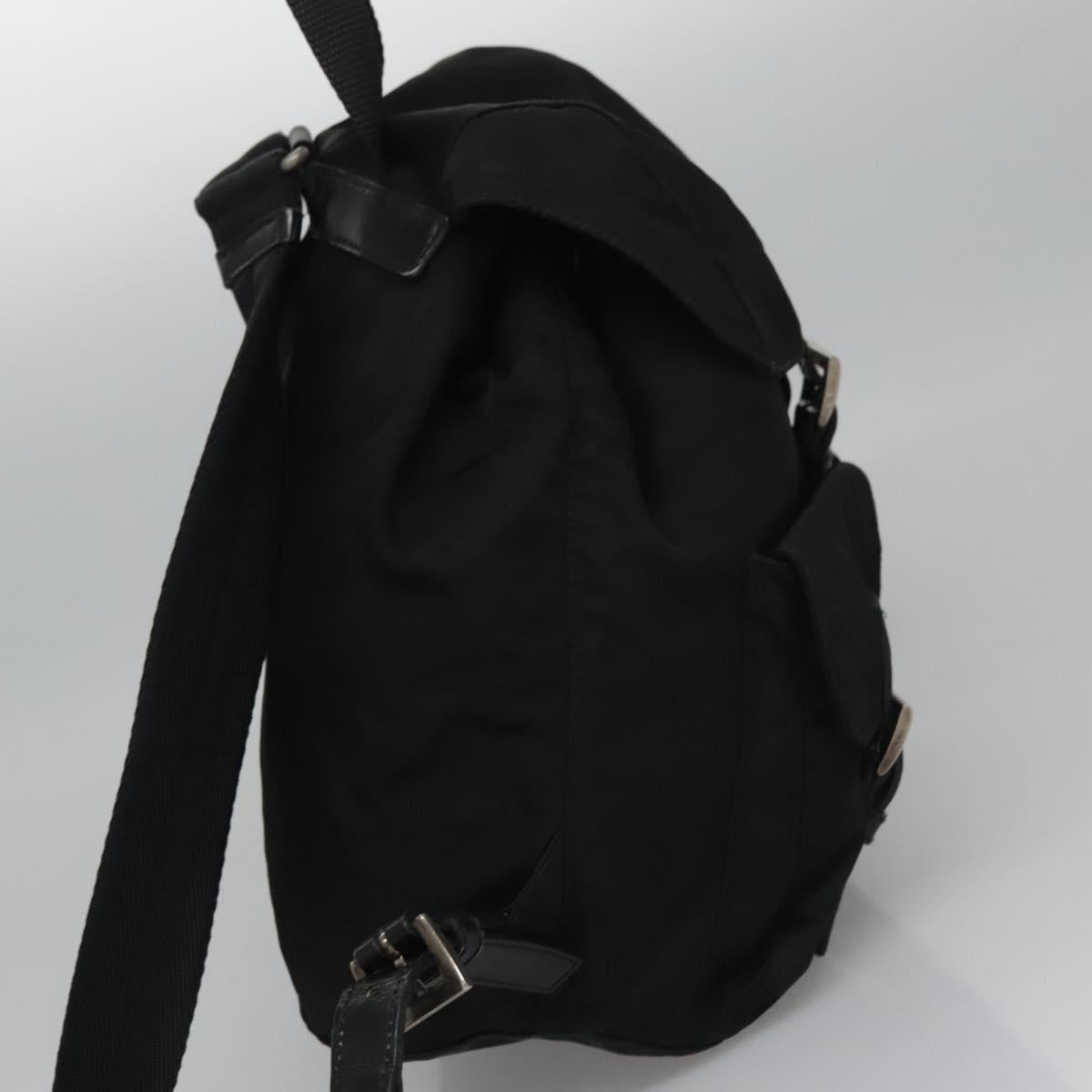 PRADA Backpack Nylon Black Silver  111555