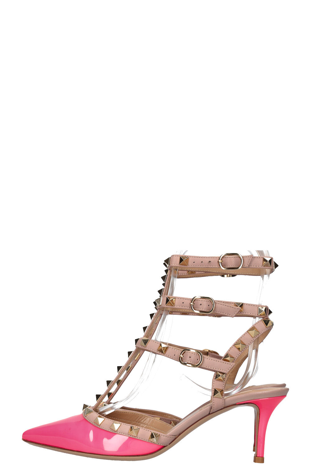 VALENTINO Rockstud Heels Patent Pink