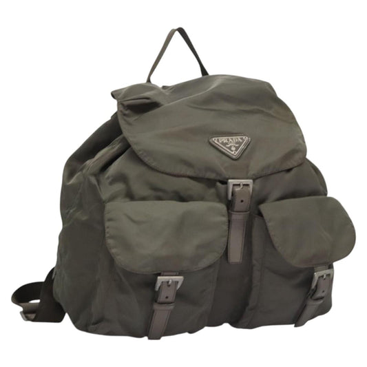 PRADA Backpack Nylon Khaki  112090