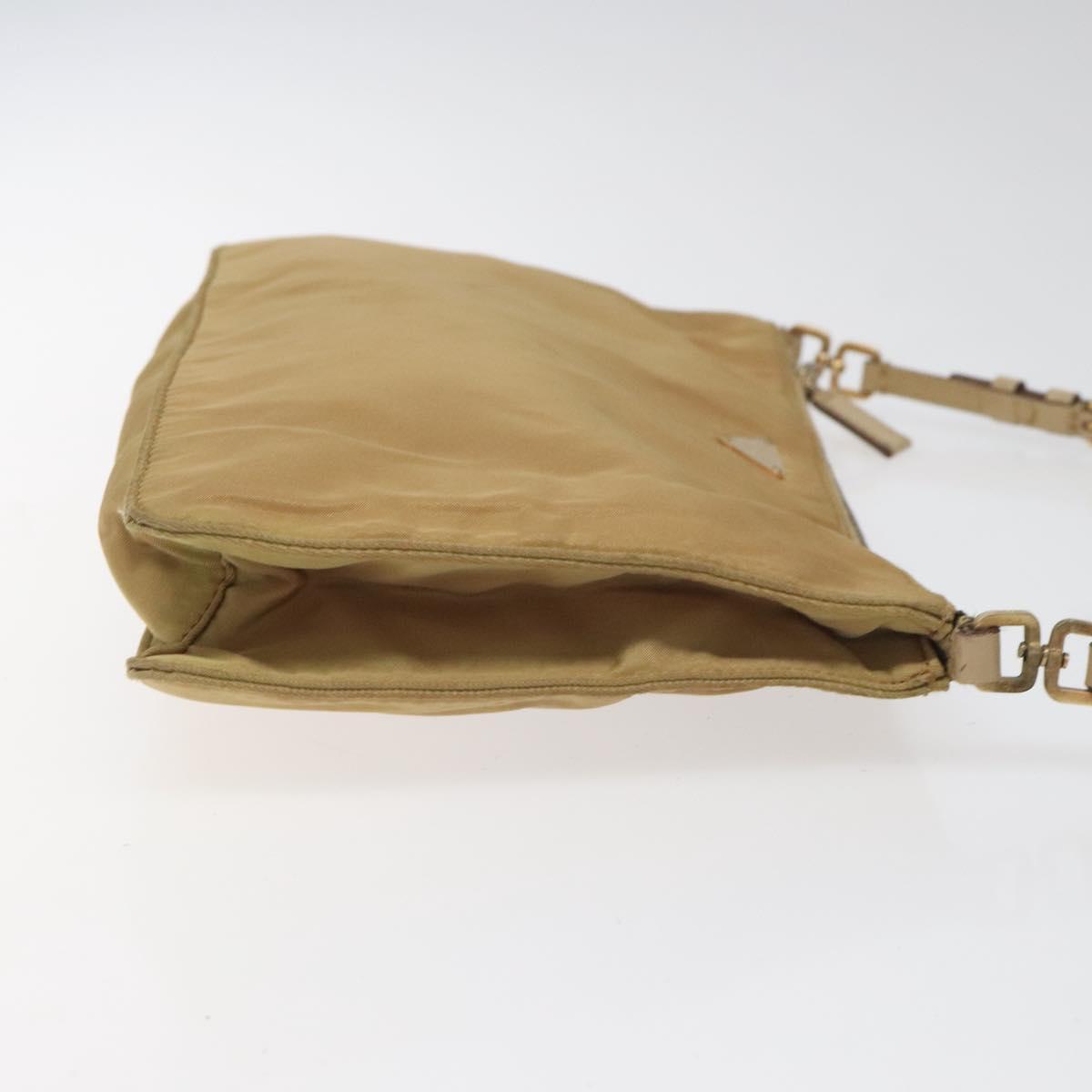 PRADA Accessory Pouch Nylon Beige Gold  113741