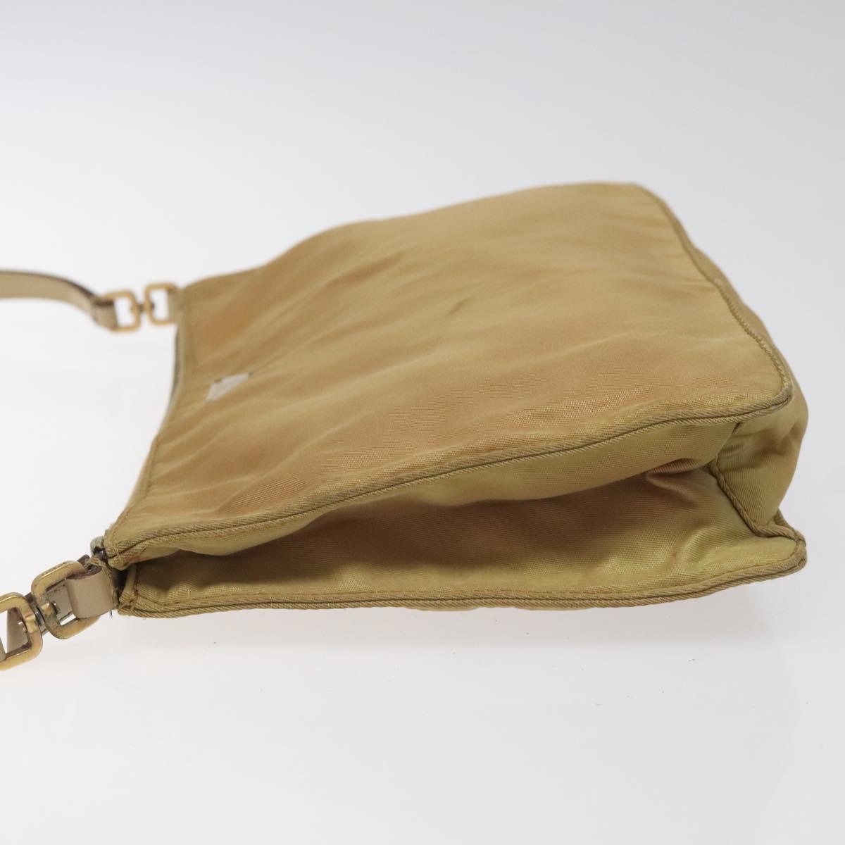 PRADA Accessory Pouch Nylon Beige Gold  113741