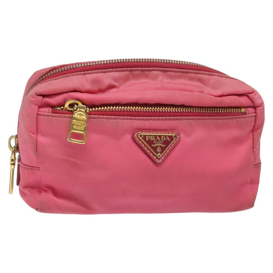PRADA Pouch Nylon Pink Gold Pink  113743