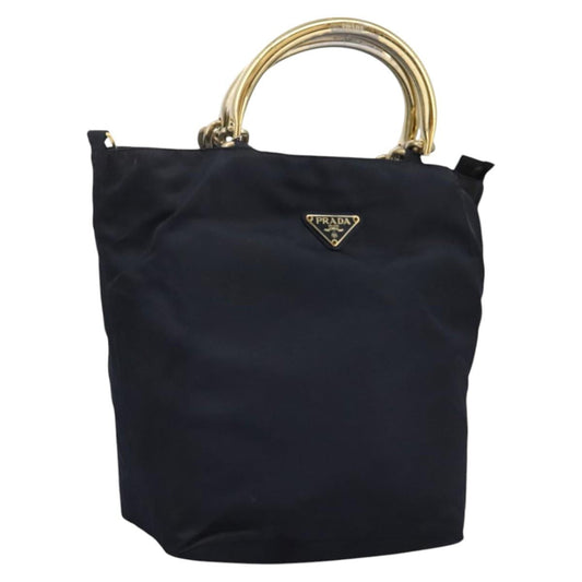 PRADA Hand Bag Nylon Navy  113960