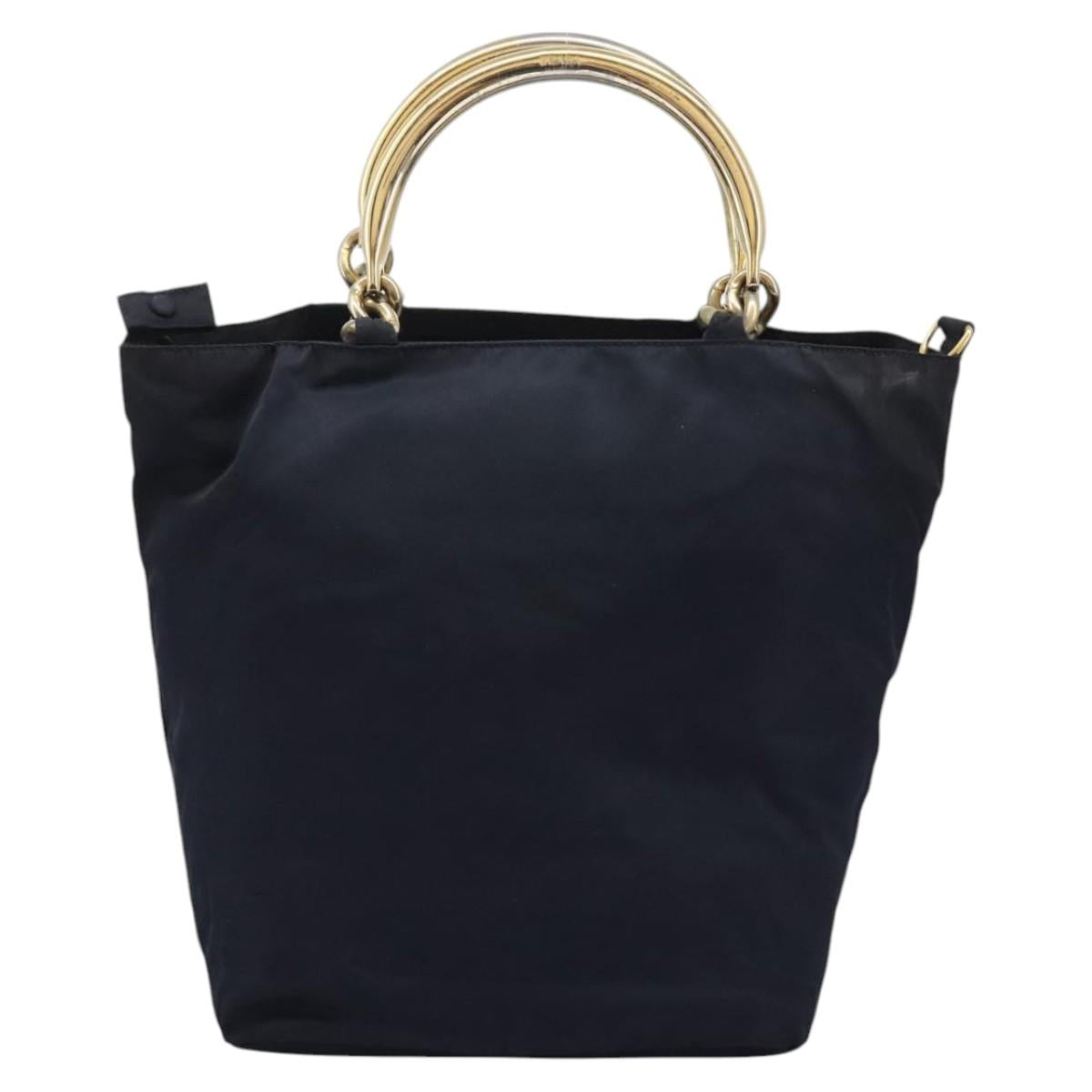 PRADA Hand Bag Nylon Navy  113960
