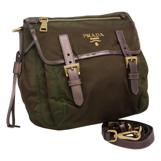 PRADA Shoulder Bag Nylon Khaki  114241