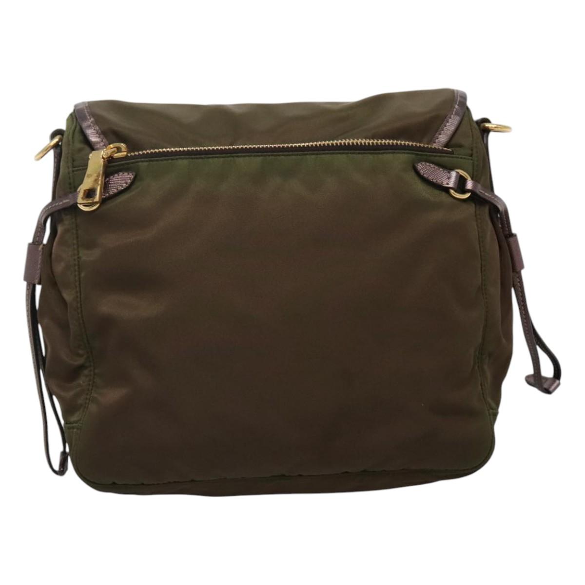 PRADA Shoulder Bag Nylon Khaki  114241