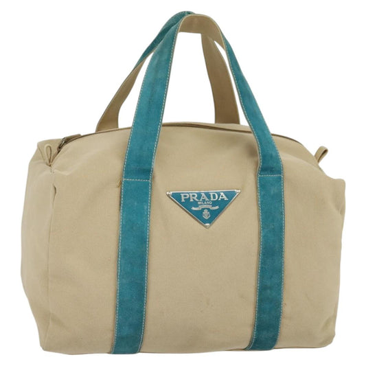 PRADA Boston Bag Canvas Beige  114247