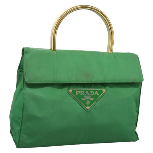 PRADA Hand Bag Nylon Green  114301