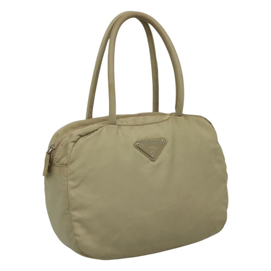 PRADA Hand Bag Nylon Beige  114420