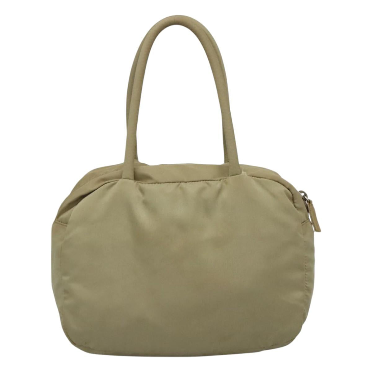 PRADA Hand Bag Nylon Beige  114420