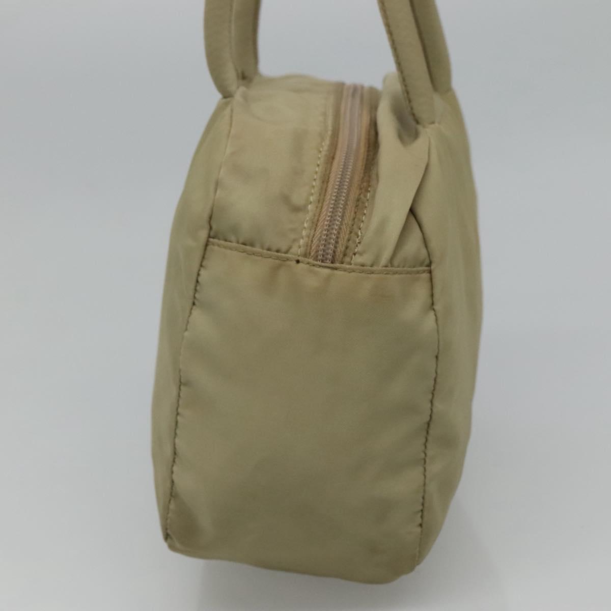 PRADA Hand Bag Nylon Beige  114420