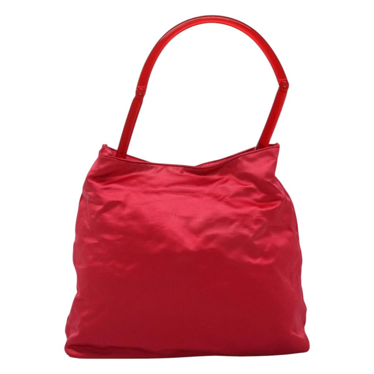 PRADA Shoulder Bag Satin Pink  114460