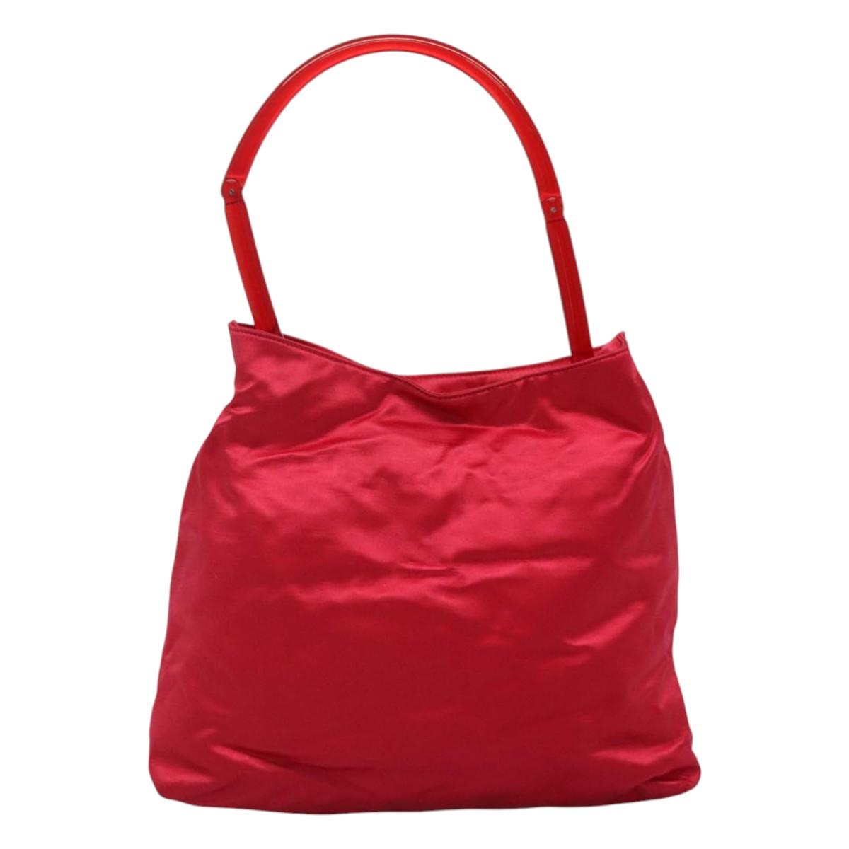 PRADA Shoulder Bag Satin Pink  114460