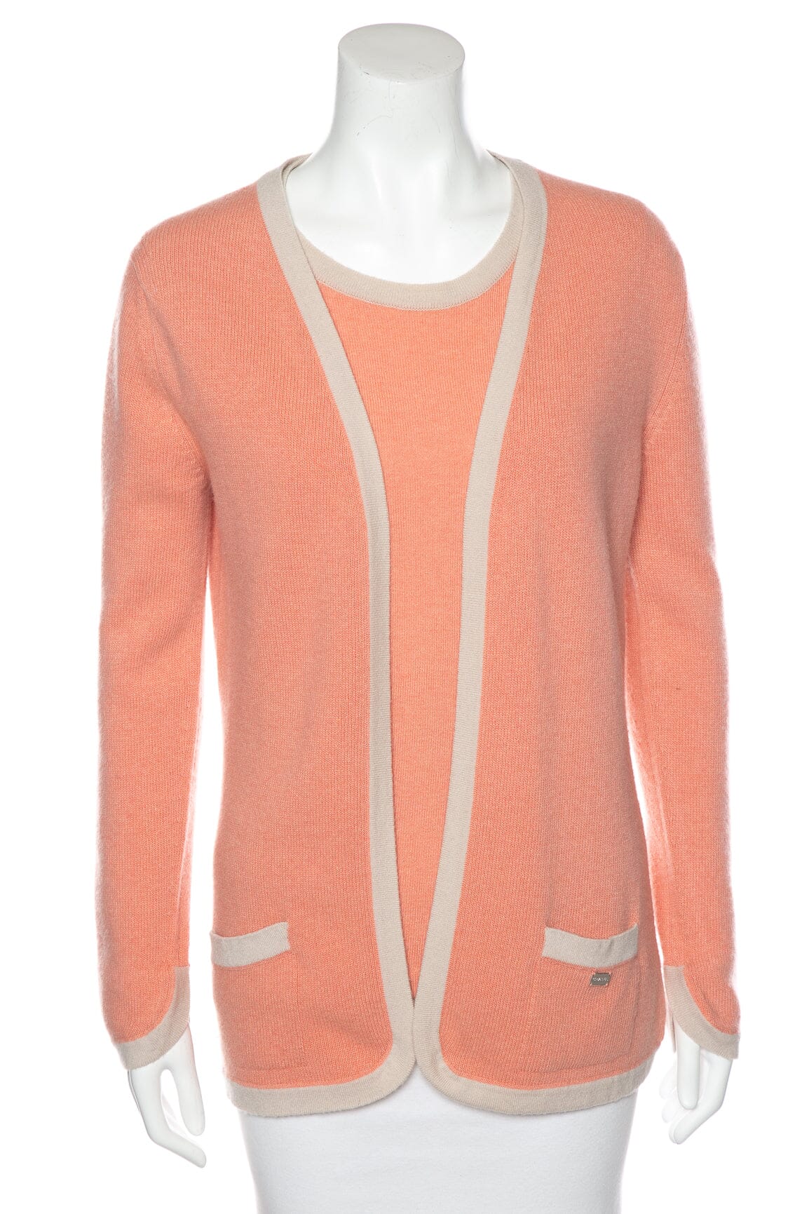 Chanel Vintage 2003 Pink Sweater Cardigan with Matching Tank SZ 42