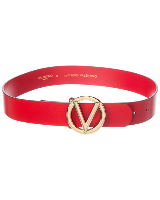 Valentino By Mario Valentino Giusy Leather Belt Red
