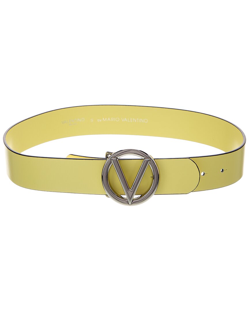 Valentino By Mario Valentino Giusy Leather Belt Yellow