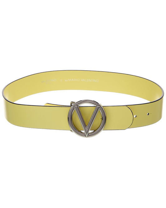 Valentino By Mario Valentino Giusy Leather Belt Yellow