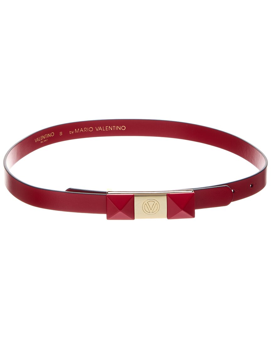 Valentino By Mario Valentino Lea Leather Belt Red