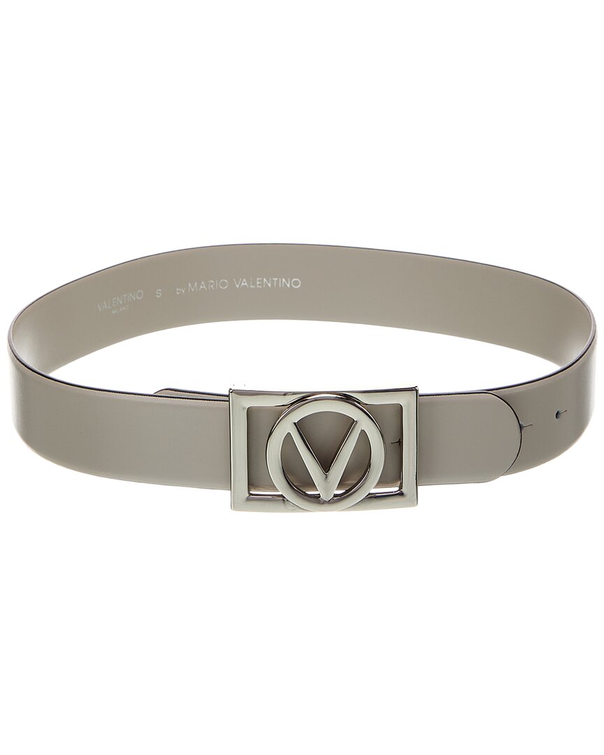 Valentino By Mario Valentino Dolly Bombe Leather Belt Grey Multi