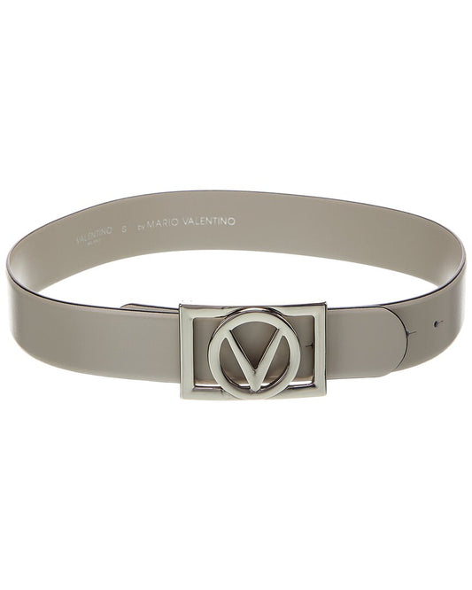 Valentino By Mario Valentino Dolly Bombe Leather Belt Grey Multi