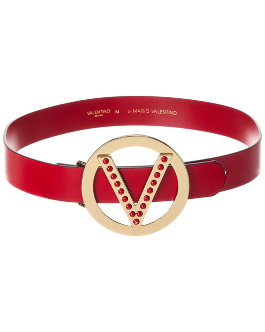 Valentino By Mario Valentino Giusy Forever Leather Belt Red