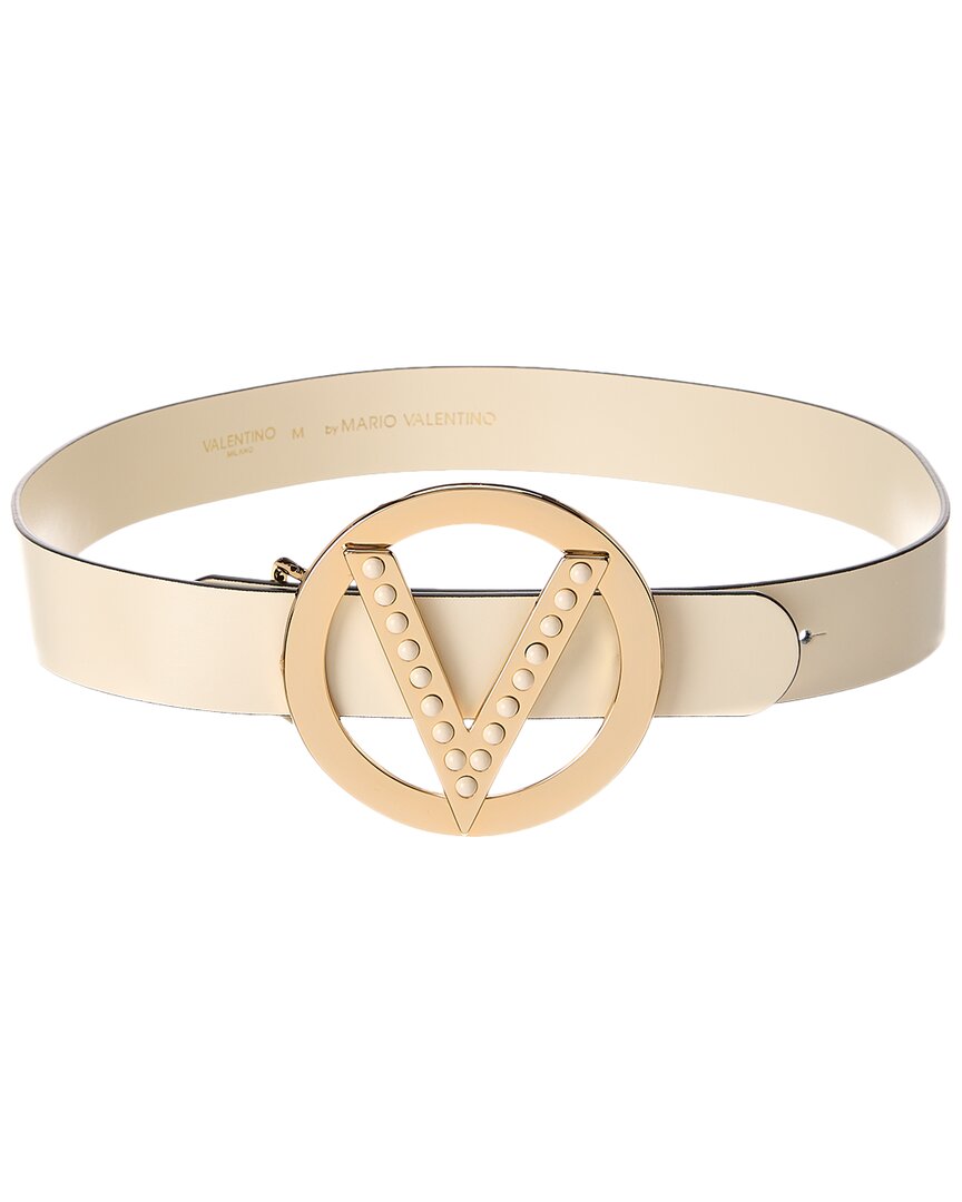 Valentino By Mario Valentino Giusy Forever Leather Belt White