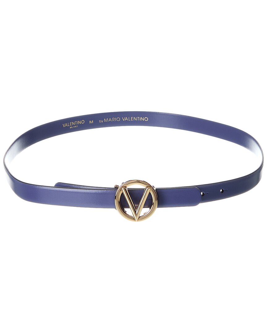 Valentino By Mario Valentino Baby Preciosa Leather Belt Blue