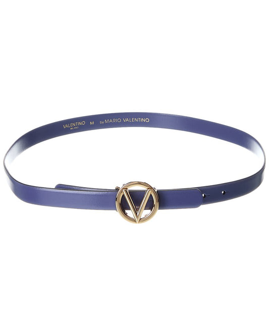 Valentino By Mario Valentino Baby Preciosa Leather Belt Blue