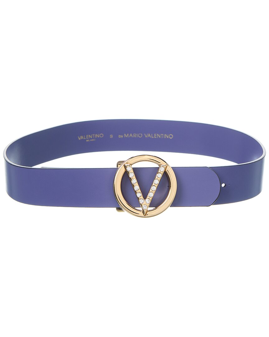 Valentino By Mario Valentino Giusy Preciosa Leather Belt Blue