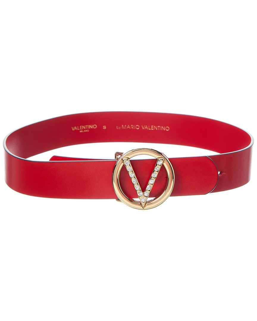Valentino By Mario Valentino Giusy Preciosa Leather Belt Red
