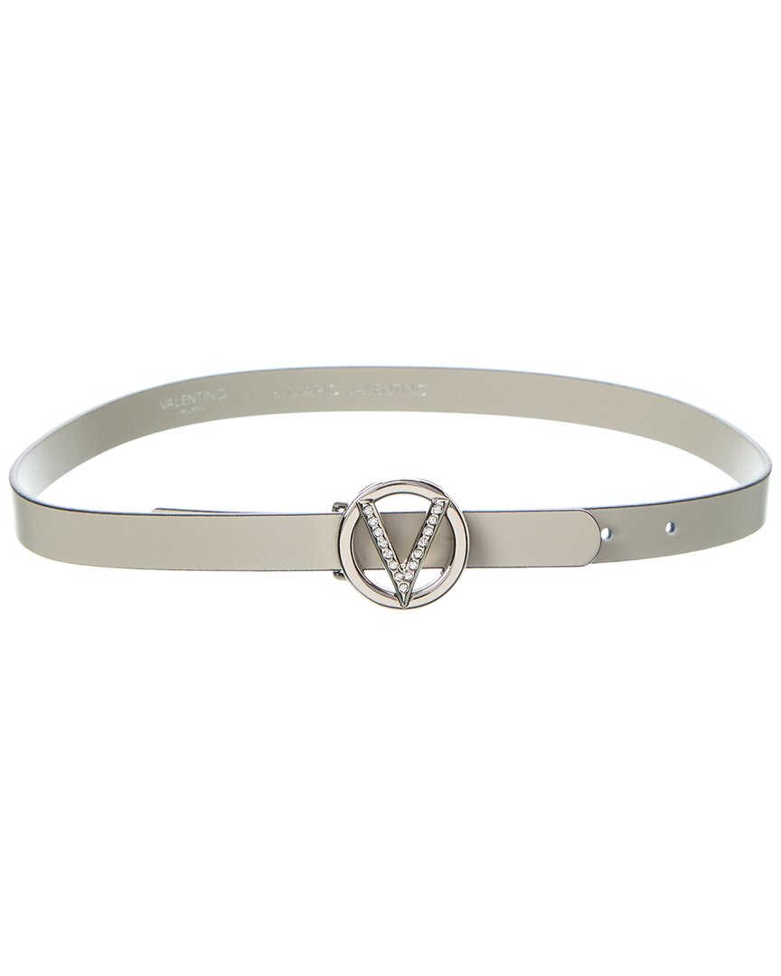 Valentino By Mario Valentino Baby Preciosa Leather Belt Grey Multi