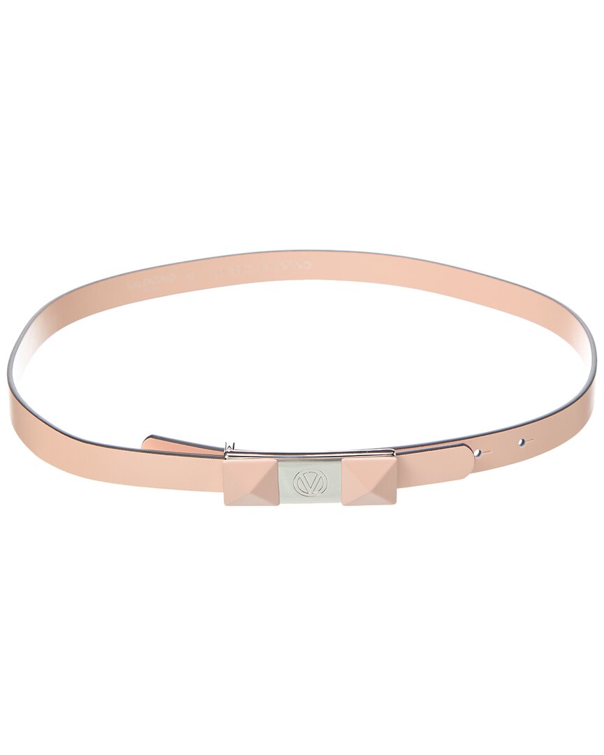 Valentino By Mario Valentino Lea Leather Belt Pink