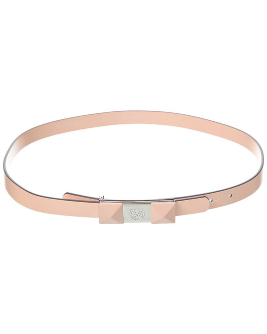 Valentino By Mario Valentino Lea Leather Belt Pink