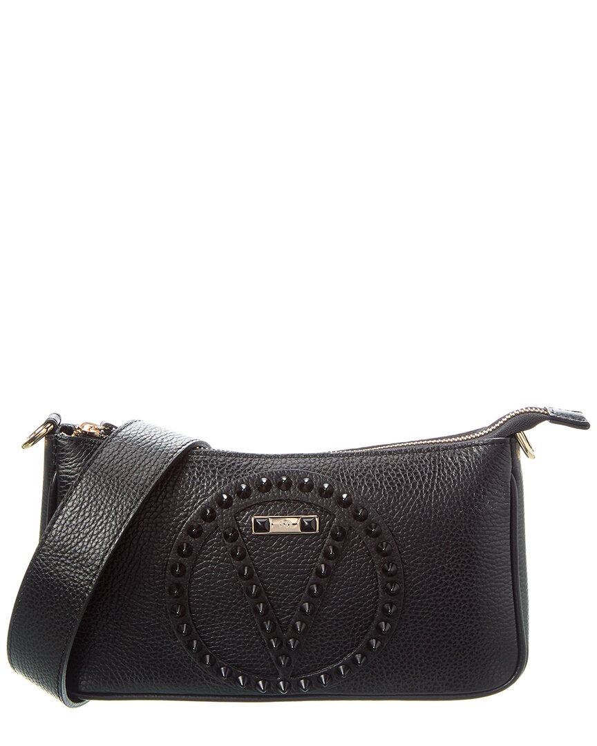 Valentino By Mario Valentino Jeanette Rock Leather Shoulder Bag ONE SIZE Black