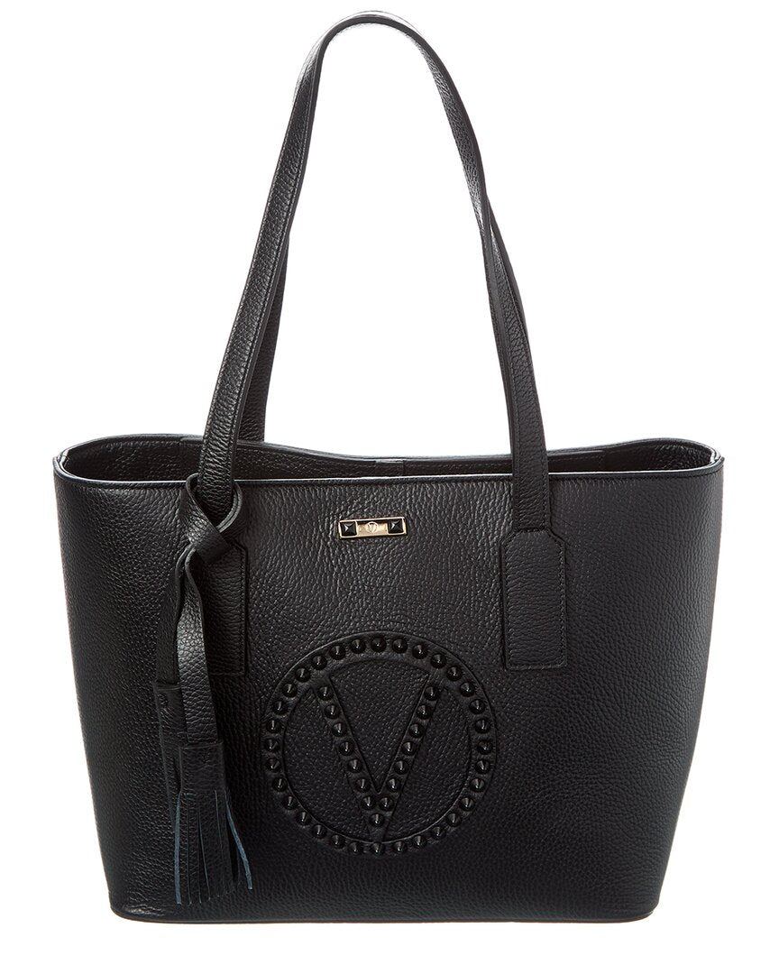 Valentino By Mario Valentino Prince Rock Leather Tote ONE SIZE Black