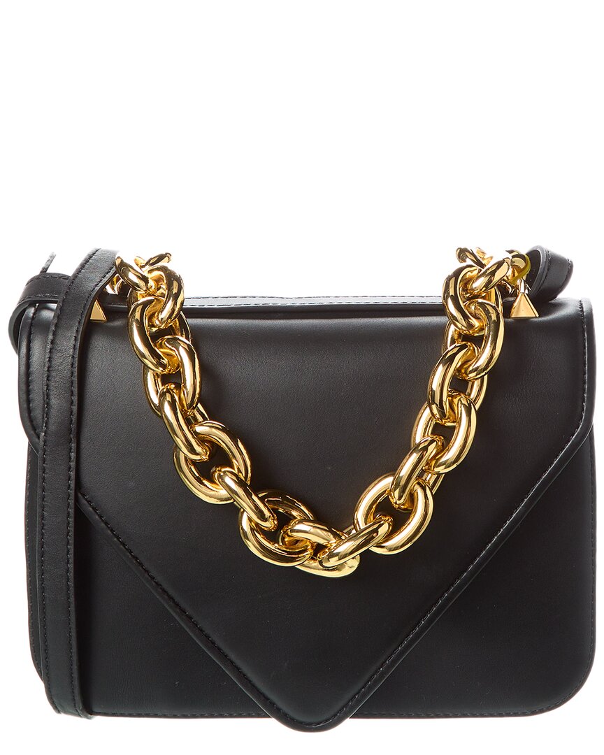 Bottega Veneta Mount Leather Shoulder Bag  ONE SIZE Black