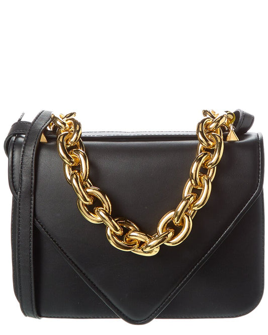 Bottega Veneta Mount Leather Shoulder Bag  ONE SIZE Black