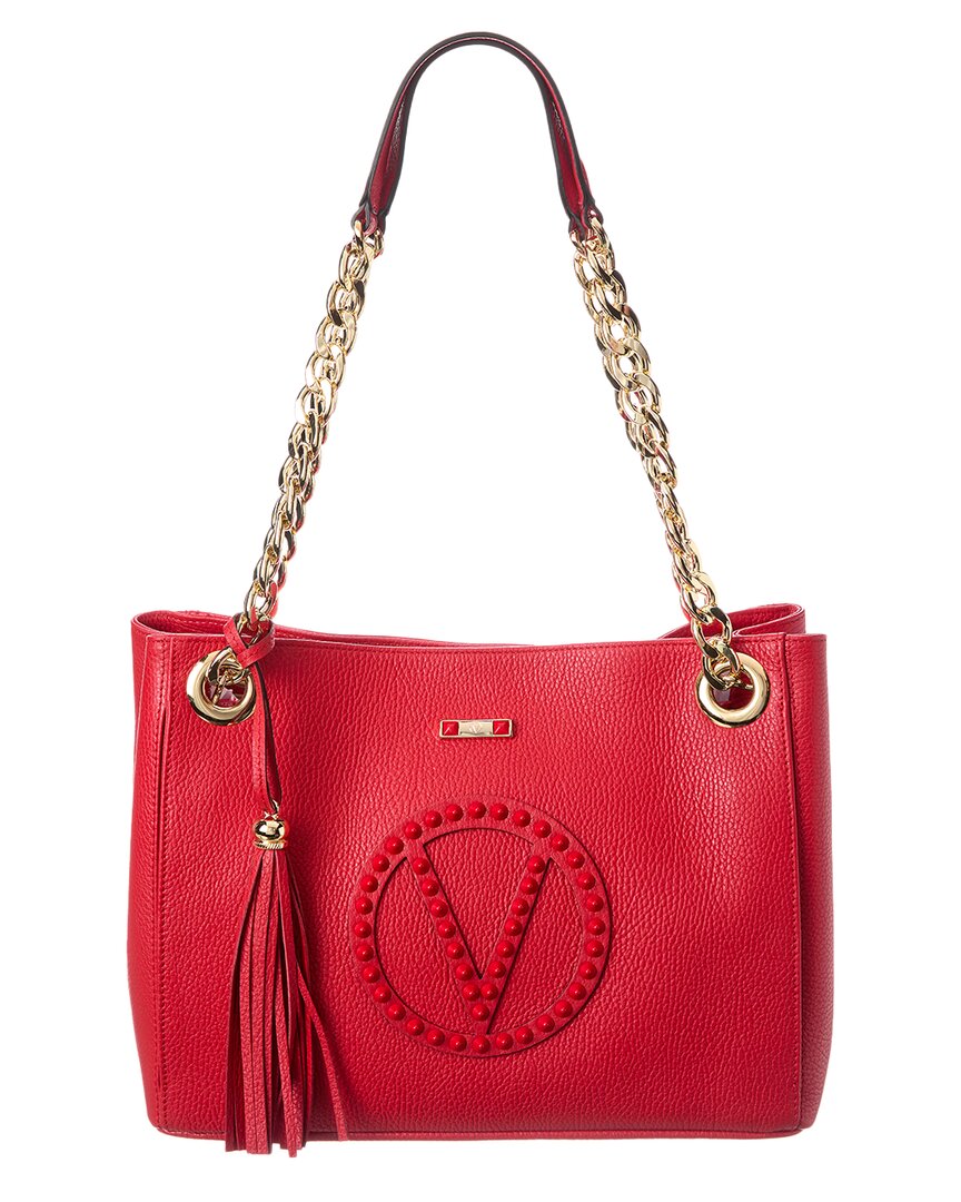 Valentino By Mario Valentino Luisa Rock Leather Shoulder Bag ONE SIZE Red