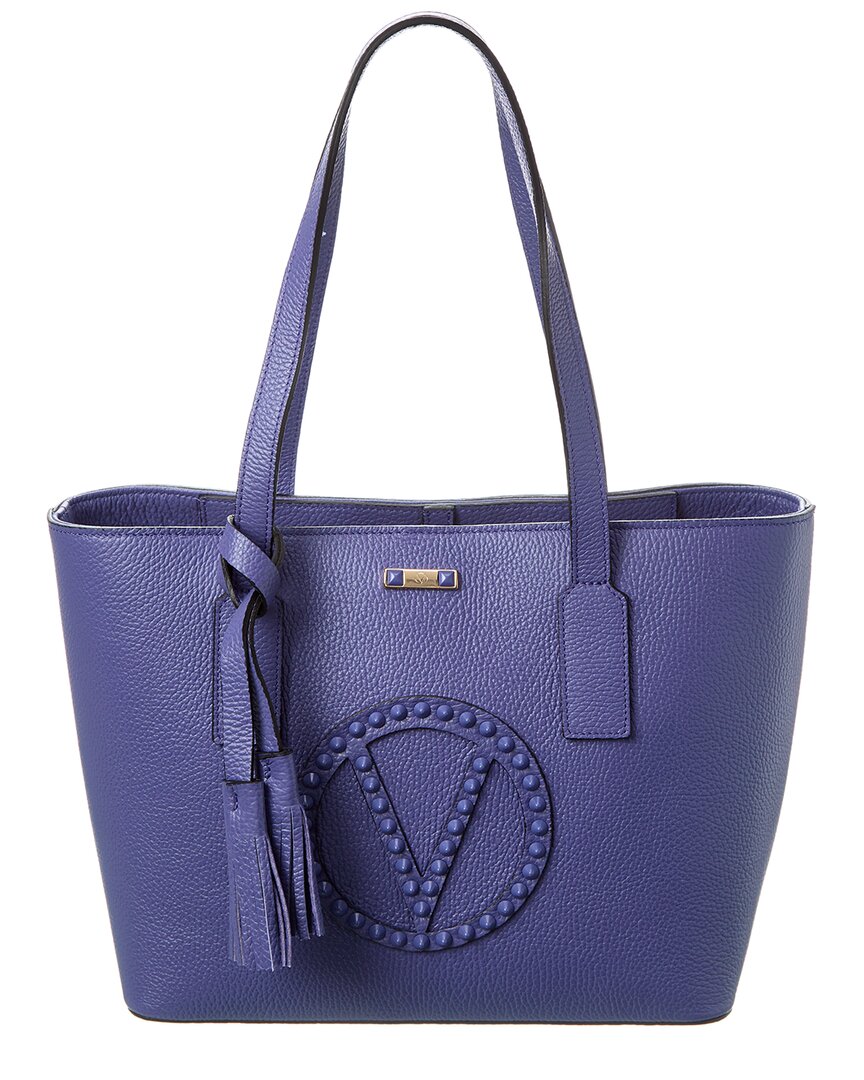 Valentino By Mario Valentino Prince Rock Leather Tote ONE SIZE Blue