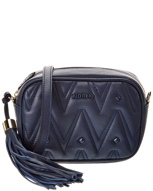 Valentino By Mario Valentino Amel Diamond Leather Crossbody ONE SIZE Blue