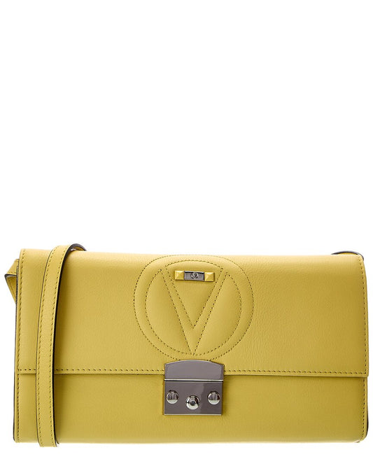 Valentino By Mario Valentino Cocotte Signature Leather Shoulder Bag ONE SIZE Yellow