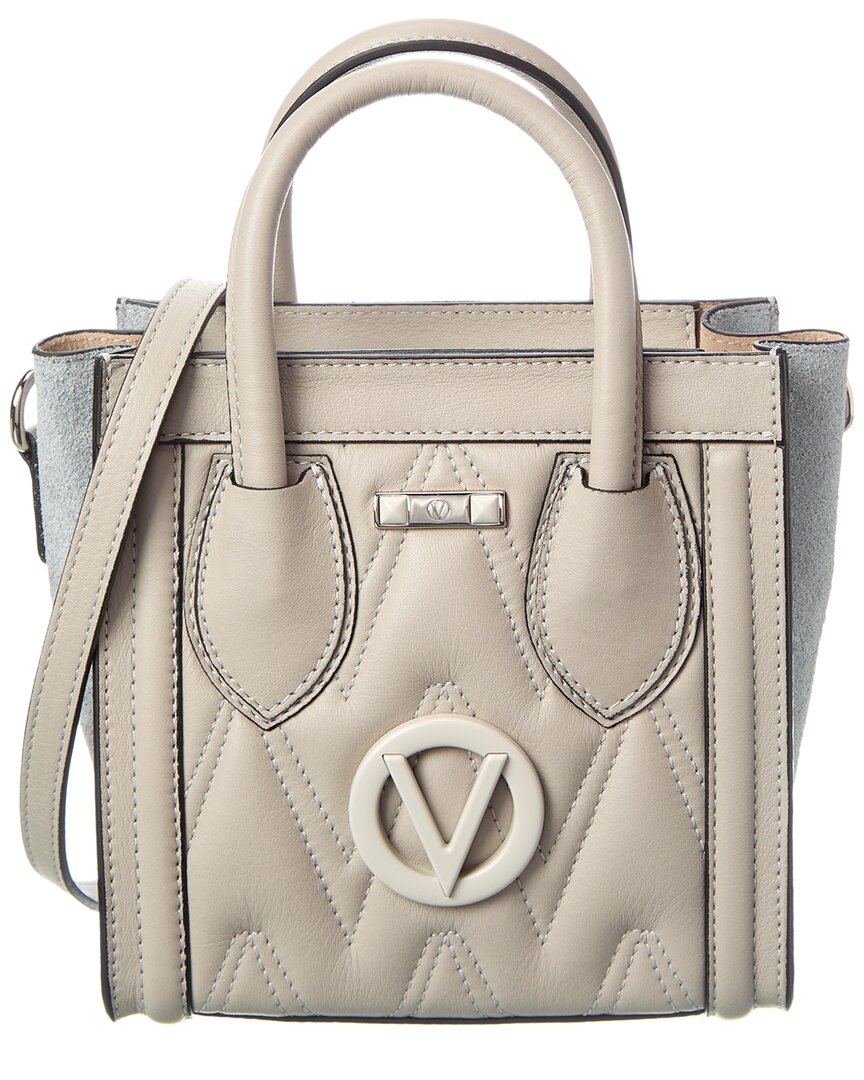 Valentino By Mario Valentino Eva Diamond Leather Tote ONE SIZE Grey Multi