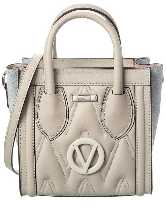 Valentino By Mario Valentino Eva Diamond Leather Tote ONE SIZE Grey Multi
