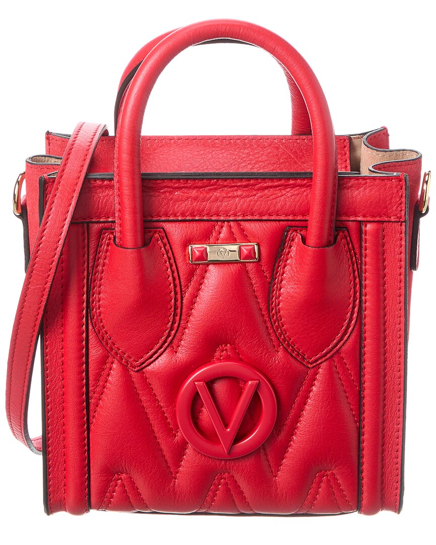 Valentino By Mario Valentino Eva Diamond Leather Tote ONE SIZE Red