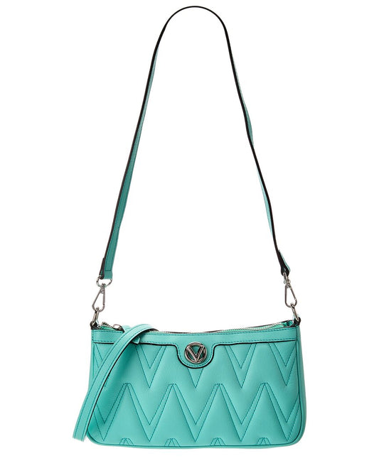 Valentino By Mario Valentino Jeanette Diamond Leather Shoulder Bag ONE SIZE Green