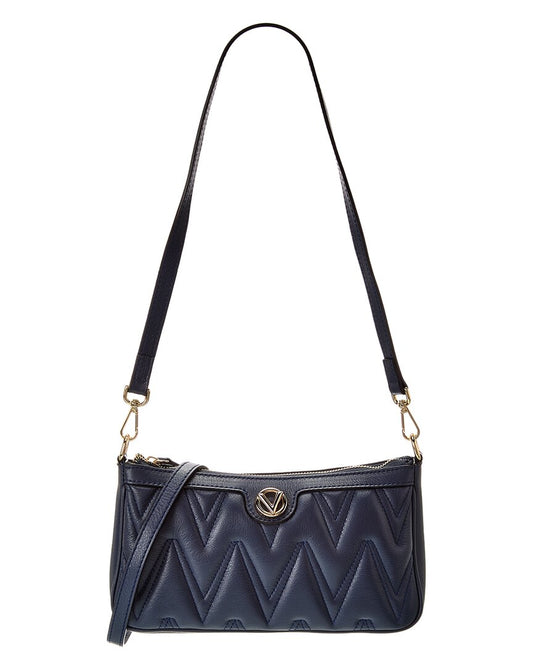 Valentino By Mario Valentino Jeanette Diamond Leather Shoulder Bag ONE SIZE Blue