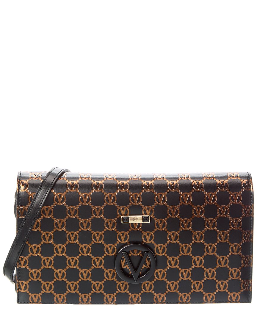 Valentino By Mario Valentino Lena Monogram Leather Shoulder Bag ONE SIZE Black