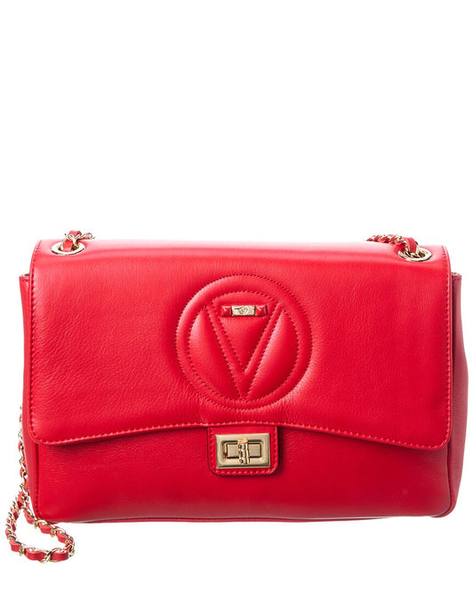 Valentino By Mario Valentino Posh Signature Leather Shoulder Bag ONE SIZE Red