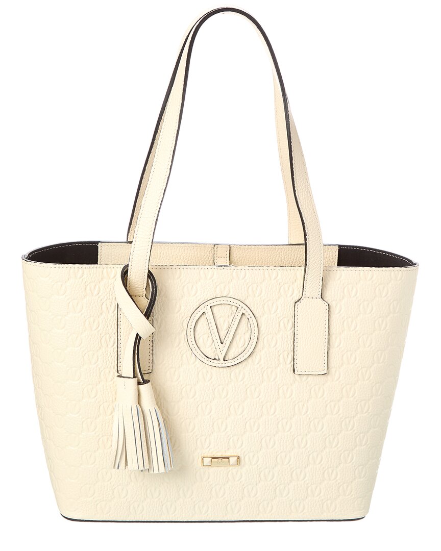 Valentino By Mario Valentino Prince Medallion Leather Tote ONE SIZE White