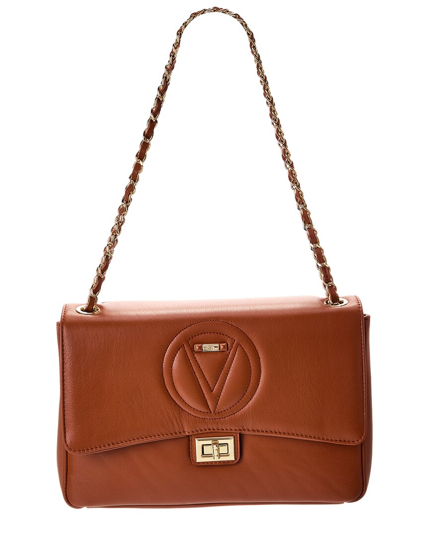Valentino By Mario Valentino Posh Signature Leather Shoulder Bag ONE SIZE Cinnamon